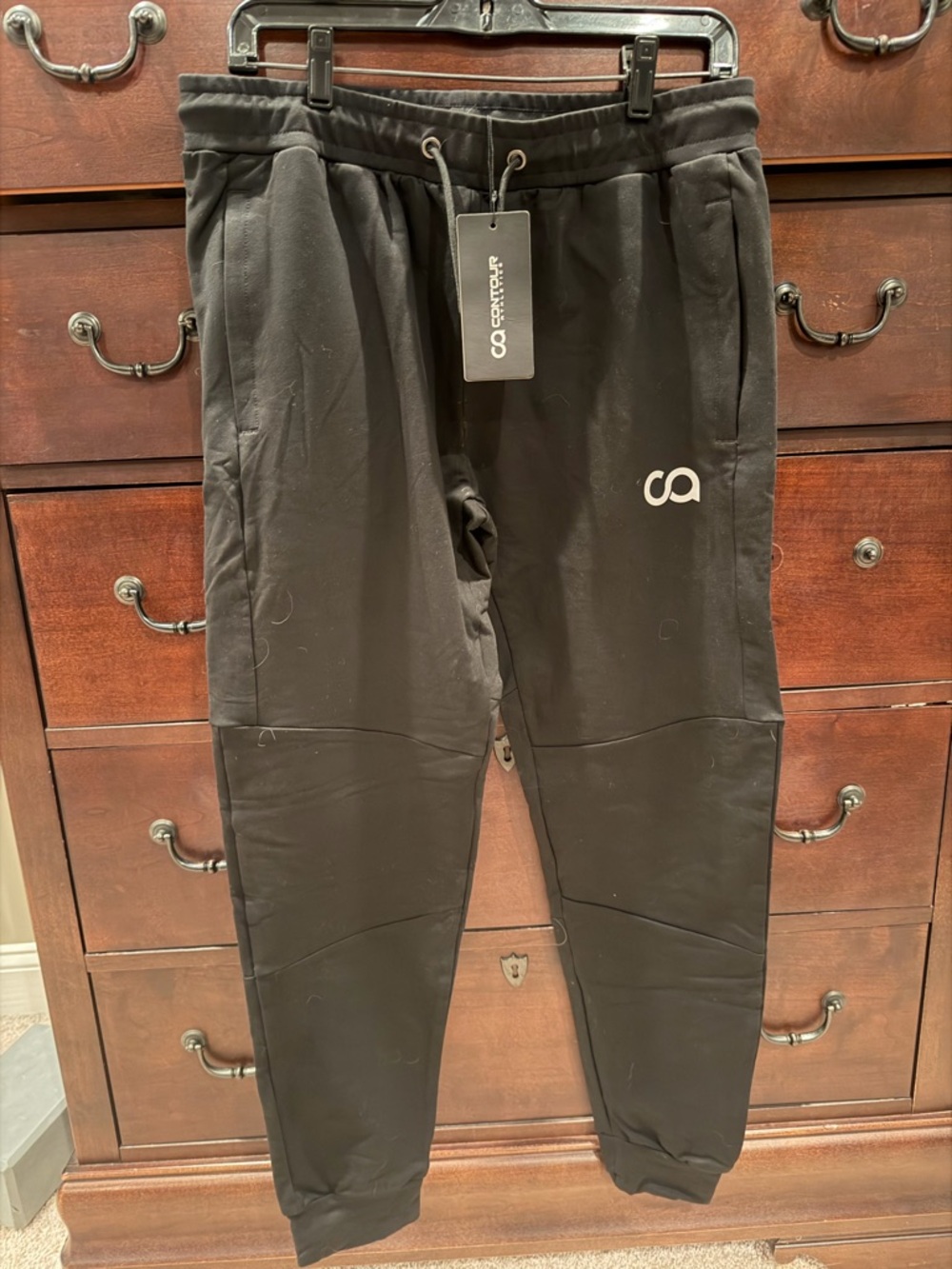 Men's Black Performance Joggers with Logo